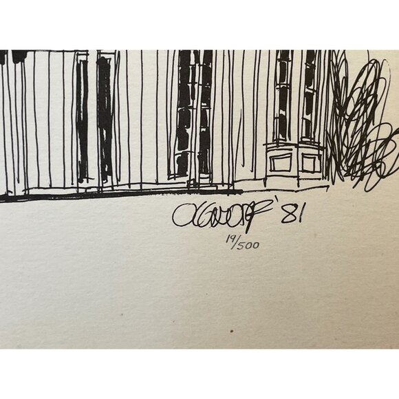 Vintage 1981 Signed Architectural Drawing Print Of A House By Artist Numbered 19 - Picture 2 of 6